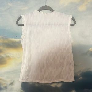 White Textured Tank Top